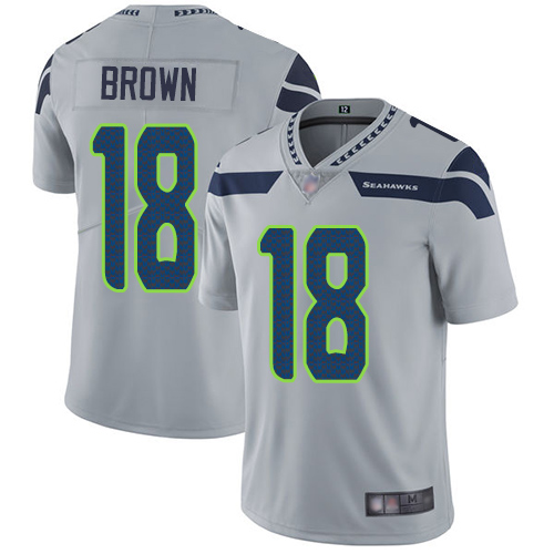 Seattle Seahawks Limited Grey Men Jaron Brown Alternate Jersey NFL Football #18 Vapor Untouchable->youth nfl jersey->Youth Jersey